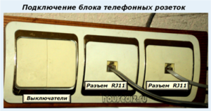 Подключение блока телефонных розеток