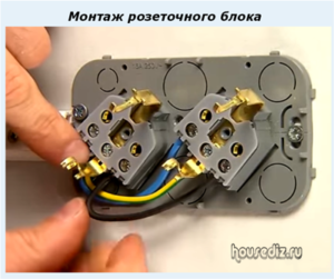 Монтаж розеточного блока