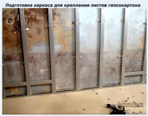 Подготовка каркаса для крепления листов гипсокартона