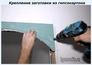 Крепление заготовки из гипсокартона