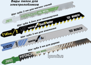 Виды пилок для электролобзиков
