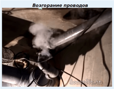 Возгорание проводов