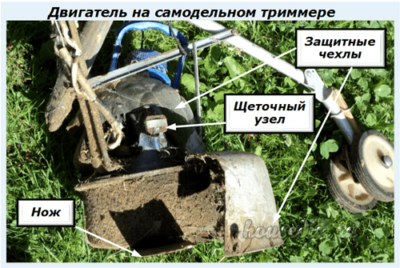Двигатель на самодельном триммере Двигатель на самодельном триммере