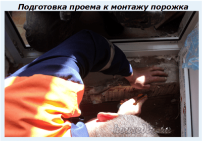 Подготовка проема к монтажу порожка