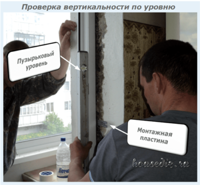Проверка вертикальности по уровню