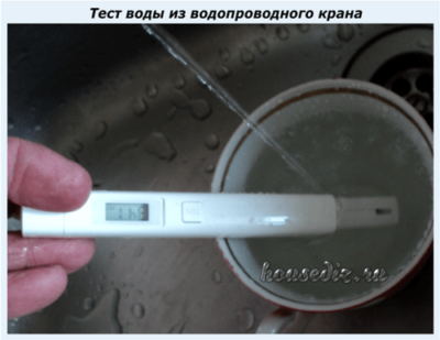 Тест воды из водопроводного крана Тест воды из водопроводного крана