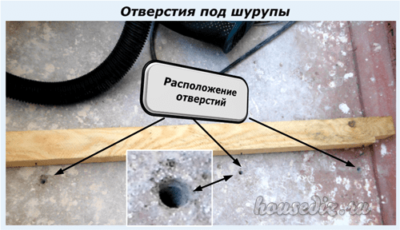 Отверстия под шурупы