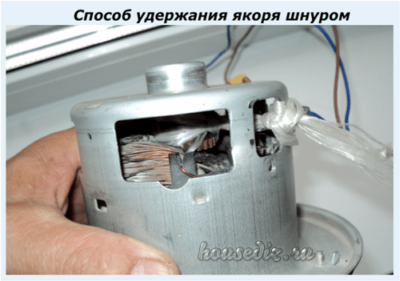 Способ удержания якоря шнуром Способ удержания якоря шнуром
