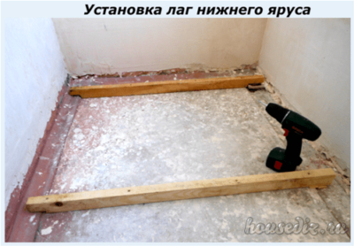 Установка лаг нижнего яруса