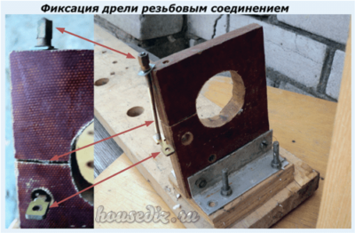 Фиксация дрели резьбовым соединением Фиксация дрели резьбовым соединением