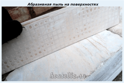 Абразивная пыль на поверхностях Абразивная пыль на поверхностях