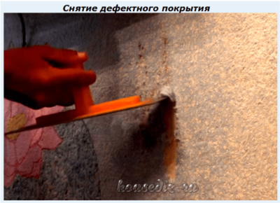 Снятие дефектного покрытия Снятие дефектного покрытия