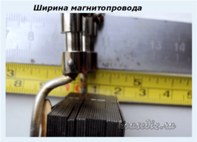 Ширина магнитопровода Ширина магнитопровода