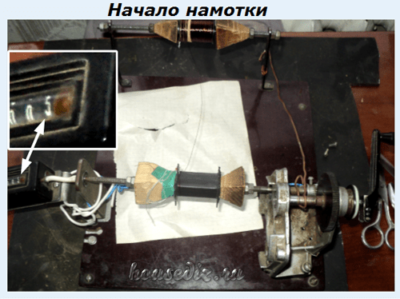 Начало намотки