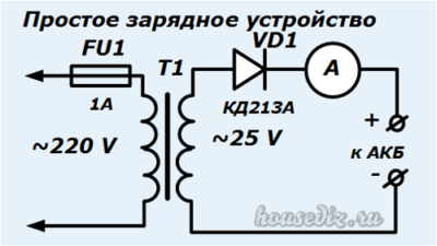 Простейшее зарядное устройство Простое зарядное устройство