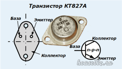 Схема транзистора КТ827А Транзистор КТ827А