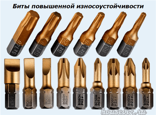 Биты с покрытием повышенной износоустойчивости Биты повышенной износоустойчивости