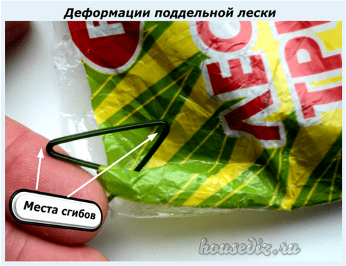 Деформации поддельной лески