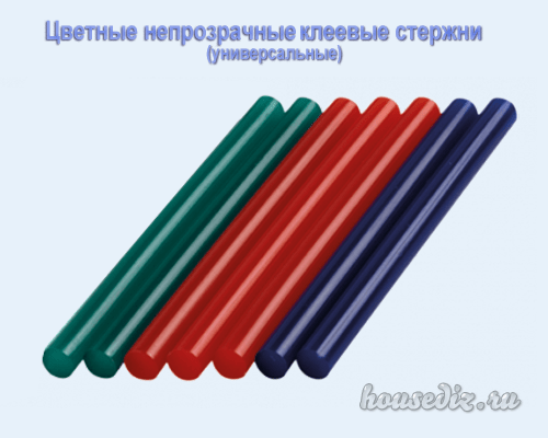 Цветные непрозрачные клеевые стержни