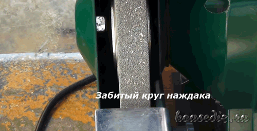 Забитый круг наждака Забитый круг