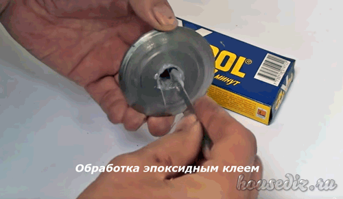 Обработка клеем Обработка эпоксидным клеем