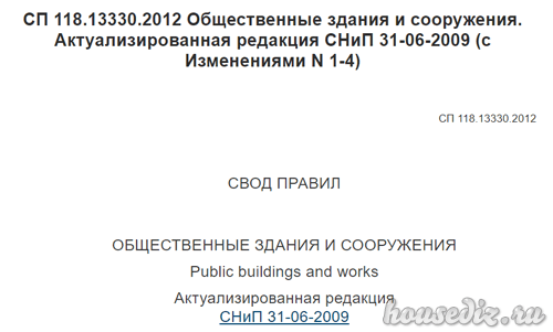 Нормативы СНИП 31-06 СНИП 31-06