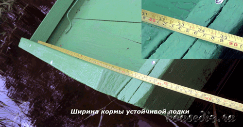 Ширина кормы устойчивой лодки